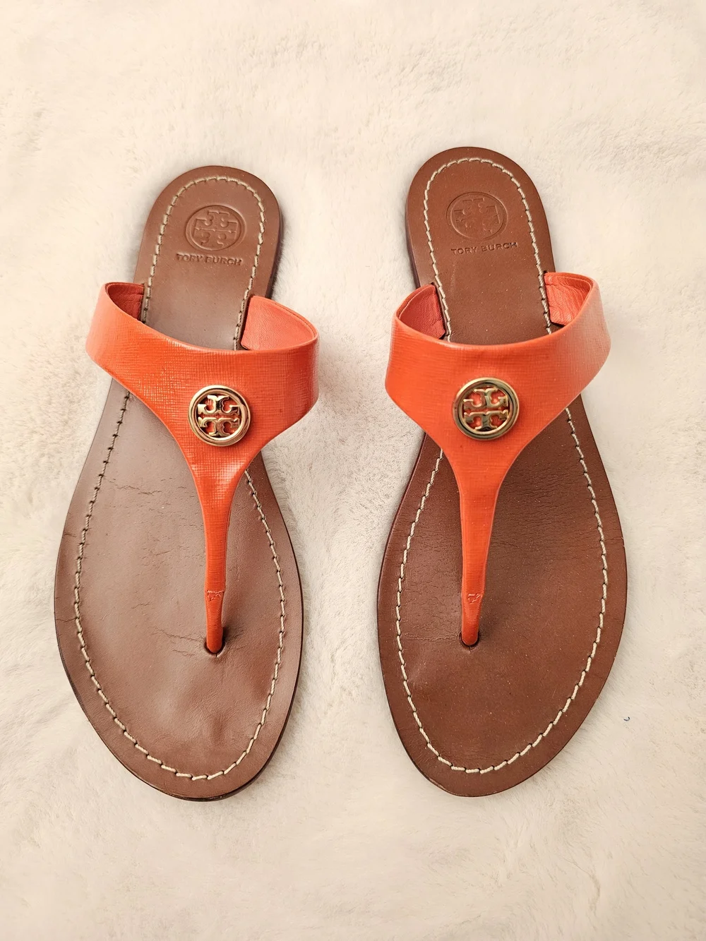 Tory Burch Cameron Patent Leather Sandals Size 9
